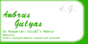 ambrus gulyas business card